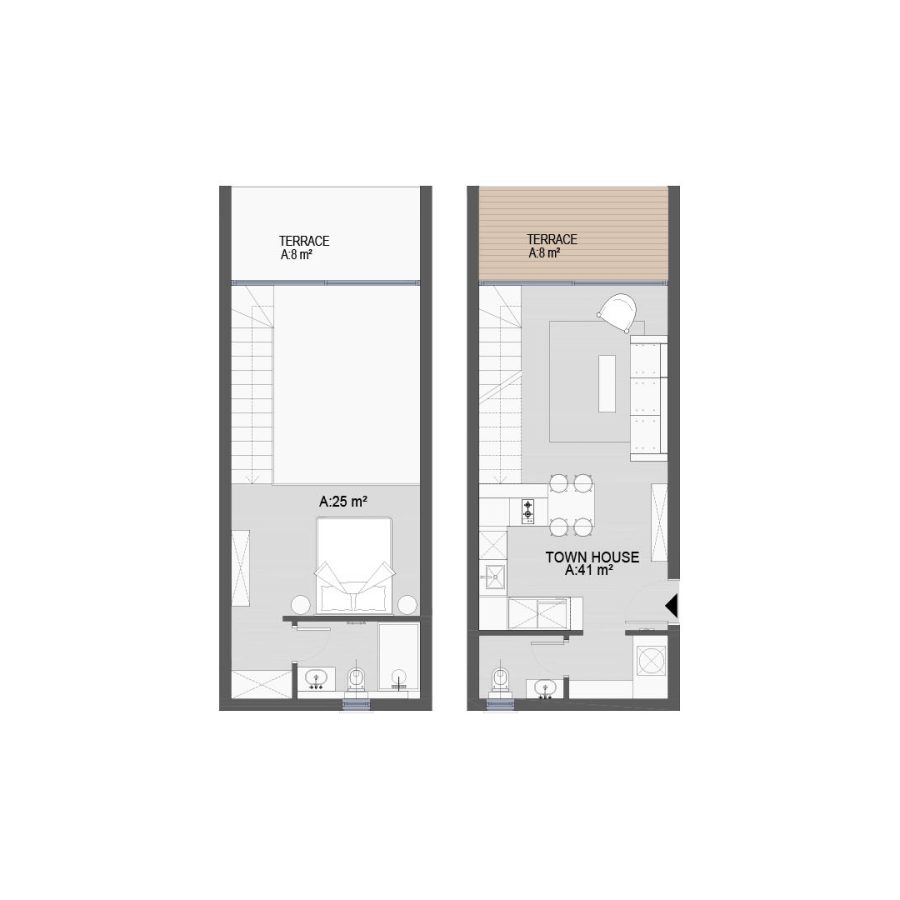 1 Bed Townhouse