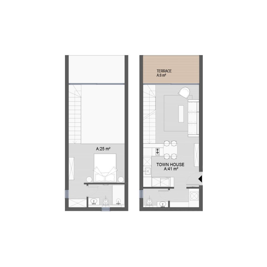 1 Bed Townhouse Corner